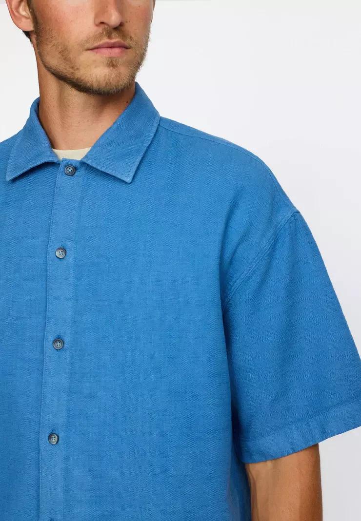 Revolution Oversized Short-Sleeved Shirt Hemd blau